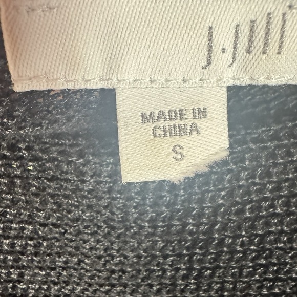 J Jill Womens Short Sleeve Knit Linen Tunic Top Black Size Small Woven Academia - Picture 6 of 9